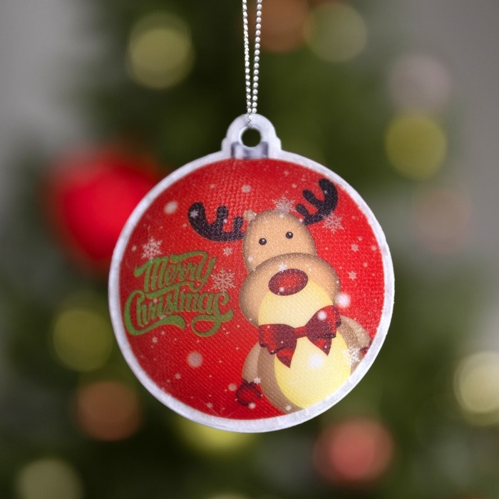 Световая подвеска «Олень» 8 см, батарейки LR44х3 (в комплекте), свечение мульти Световая подвеска «Олень» 8 см, батарейки LR44х3 (в комплекте), свечение мульти