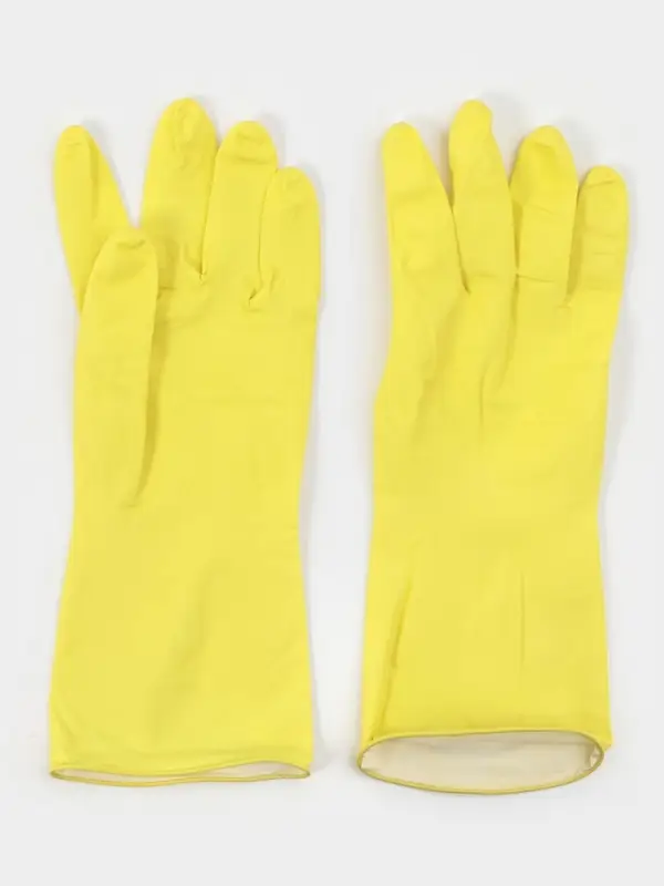 Перчатки хозяйственные Доляна, размер L, ХБ напыление, латексные, жёлтые