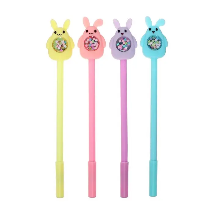 Ручка - прикол гелевая Calligrata «Блеск-Зайчик», МИКС Ручка - прикол гелевая Calligrata «Блеск-Зайчик», МИКС