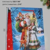 Пакет подарочный &laquo;Дед Мороз и Снегурочка&raquo;, 26&times;12&times;32 см