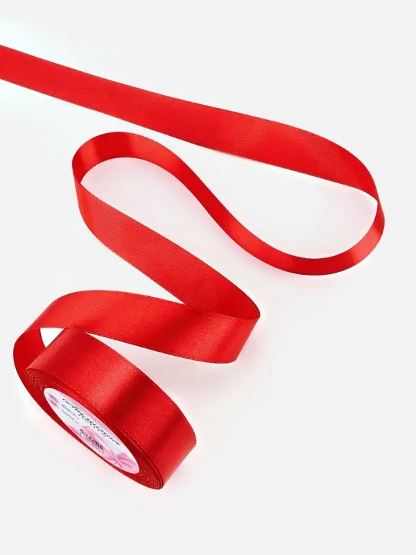 Лента атласная, 25 мм, 23&plusmn;1 м, красная №26