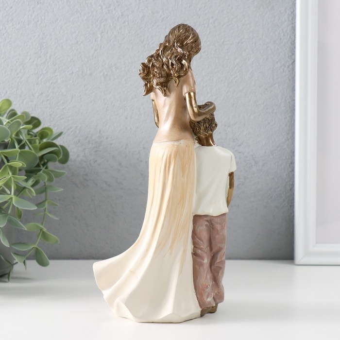 Сувенир полистоун  Сувенир полистоун "Мама с сыном" бронза, пастельные оттенки 11х8х22,5 см