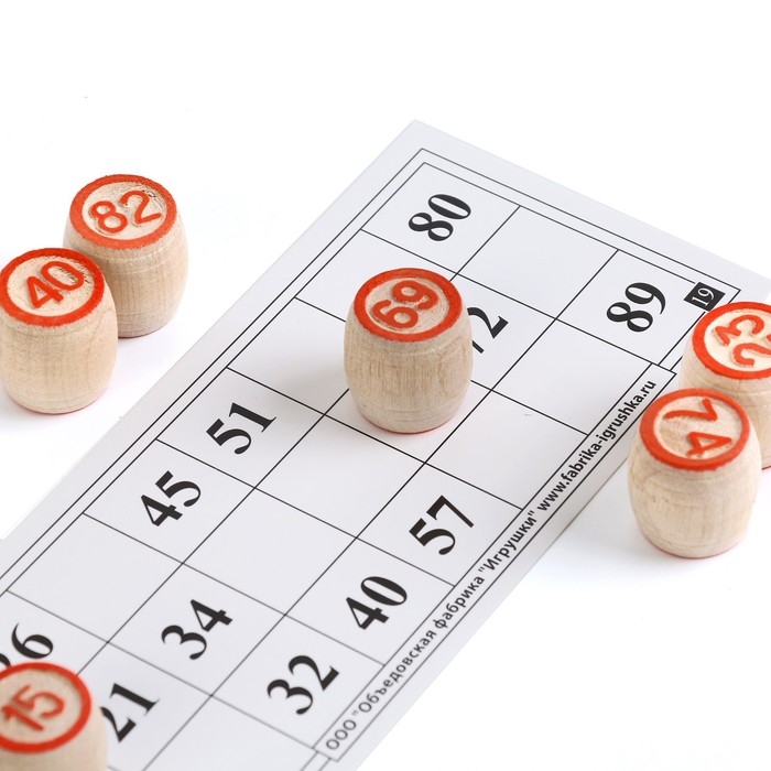 Лото русское, деревянное  Лото русское, деревянное "Новогоднее", настольная игра, с бочонками