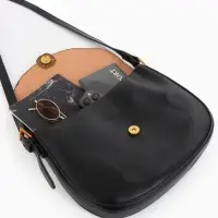 Сумка женская мессенджер TEXTURA на магните, с косметичкой, 28&times;4&times;20 см, чёрная