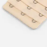 Застёжка для бюстгальтера, удлинитель, 3 ряда 3 крючка, 5×5.5 см, бежевая