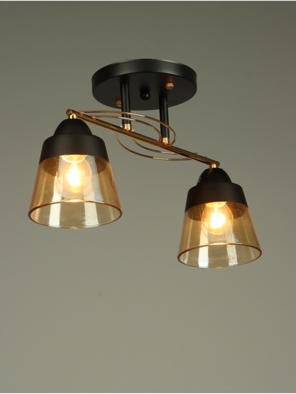 Люстра Люстра "Кансе" 2хЕ27 40Вт черно-золотой 41х15х23 см