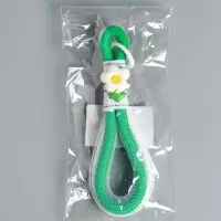 Брелок на карабине "Цветок. Шнур-сетка" двойной шнур 0,7 см бело-зелёный 14,5х2х1,7 см Брелок на карабине "Цветок. Шнур-сетка" двойной шнур 0,7 см бело-зелёный 14,5х2х1,7 см