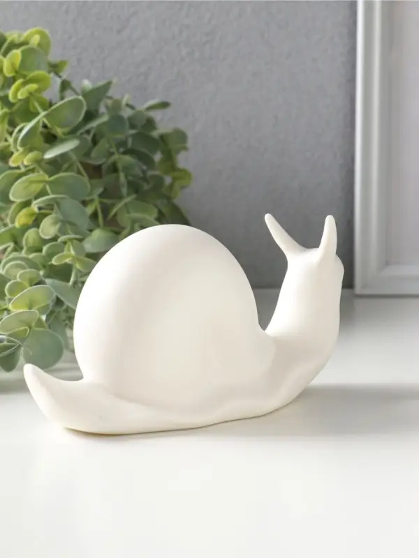 Сувенир керамика свет "Улитка" белый 3хLR44 15х5,7х7,5 см