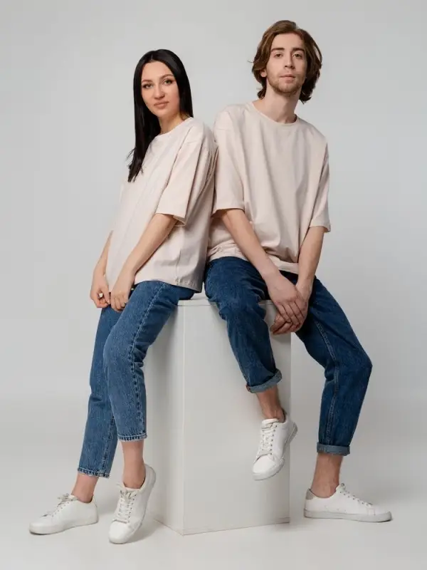 Футболка унисекс оверсайз Street Vibes, бежевая, размер XS/S Футболка унисекс оверсайз Street Vibes, бежевая, размер XS/S