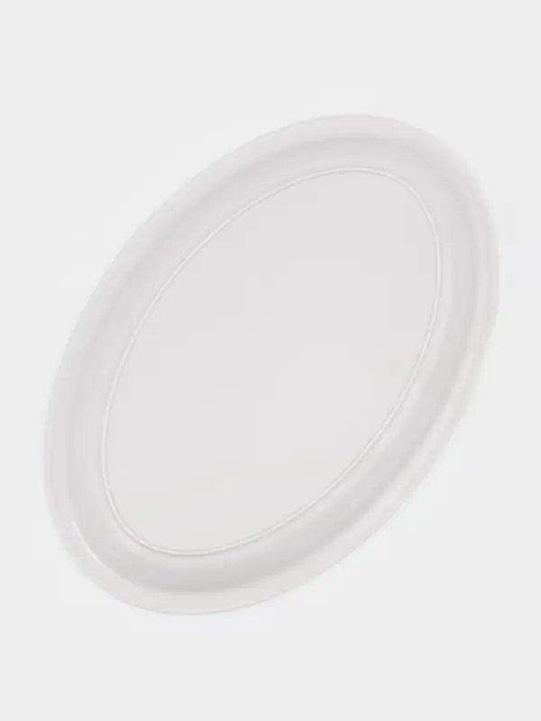 Поднос &laquo;Иллюзия бамбука&raquo;, овальный, пластик, 38.5&times;25.5&times;4 см, белый, бежевый