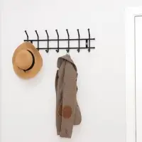 Вешалка настенная на 7 крючков, 69&times;21.5 см, чёрная