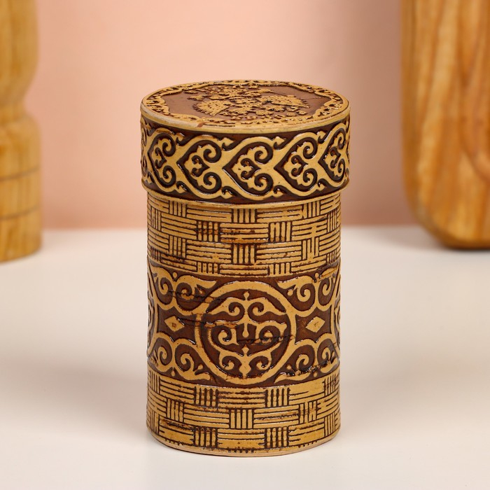 Набор стопок «Герб России», 4 шт, в тубусе, 4,5×4,5×9 см, береста Набор стопок «Герб России», 4 шт, в тубусе, 4,5×4,5×9 см, береста