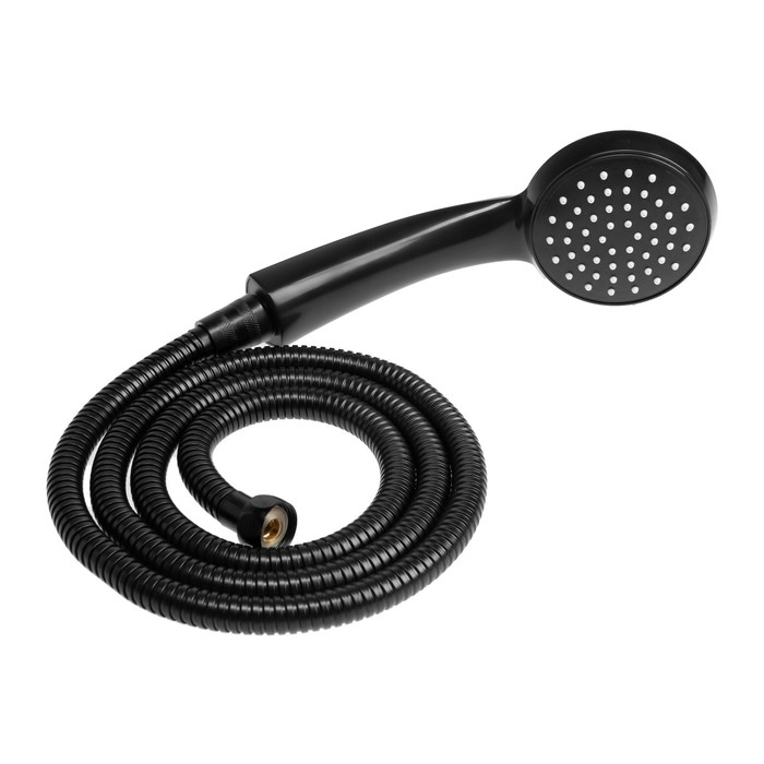 Набор для душа ZEIN Z2707, шланг 150 см, гайки металл, втулка латунь, лейка 1 режим, черный   941765 Набор для душа ZEIN Z2707, шланг 150 см, гайки металл, втулка латунь, лейка 1 режим, черный   941765
