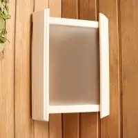 Абажур для бани и сауны, деревянный, настенный, со вставкой из белого стекла, &laquo;Добропаровъ&raquo;