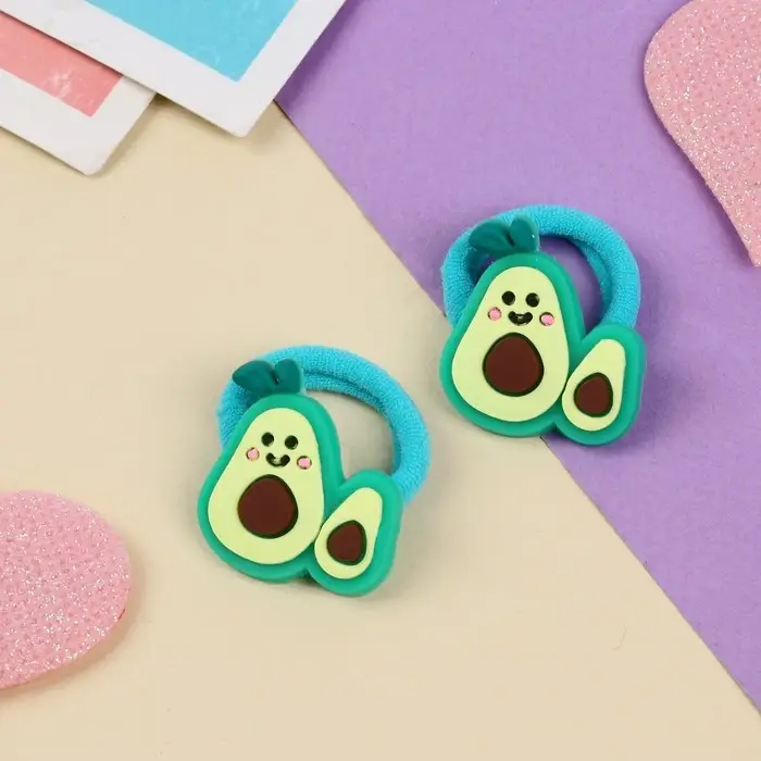 Резинка для волос  Резинка для волос "Крошка" (набор 2 шт) авокадо, 3 см, зелёный