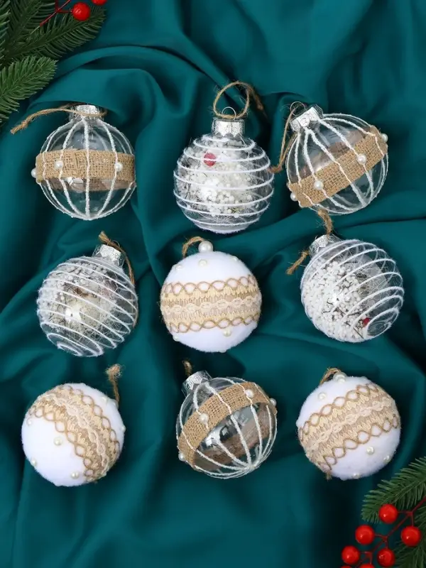 Набор шаров пластик d-8 см, 9 шт Набор шаров пластик d-8 см, 9 шт "Орсон" мечты