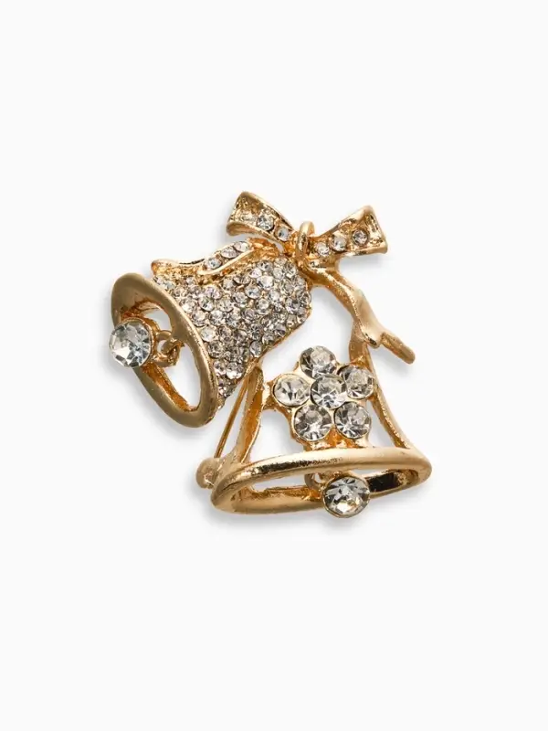 Брошь &laquo;Колокольчики&raquo;, белая в золоте