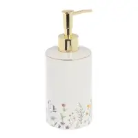 Диспенсер для жидкого мыла тм VETTA Вирджиния, 320мл, керамогранит, белый, 7x7x12 см/18см