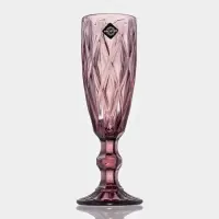 Бокалы для шампанского Magistro &laquo;Круиз&raquo;, 160 мл, 7&times;20 см, стекло, набор 6 шт., розовые