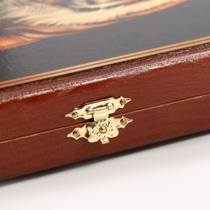 Нарды деревянные большие, настольная игра Нарды деревянные большие, настольная игра "Тигр", 40 х 40 см, с шашками