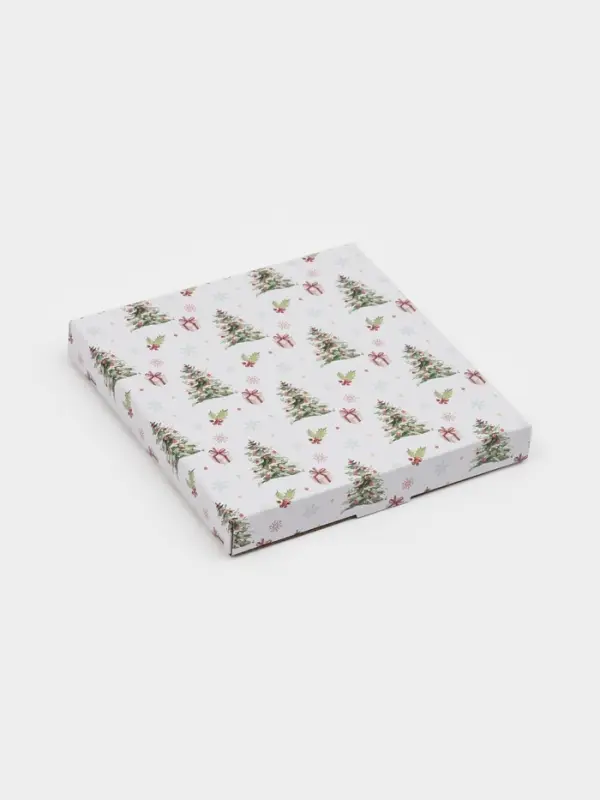 Блюдо сервировочное новогоднее Доляна &laquo;Новый Год в лесу&raquo;, d=19, h=2.1 см, с бортиком, стекло, белое, голубое