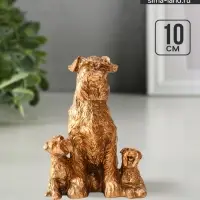 Фигурка гипс &laquo;Терьер с щенками&raquo;, 10&times;7&times;7.5 см, под бронзу