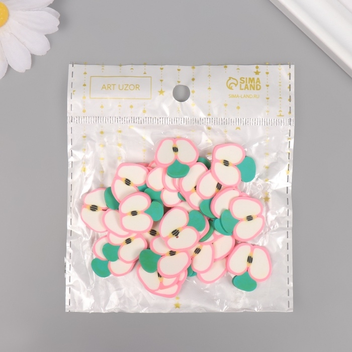 Декор для творчества PVC Декор для творчества PVC "Яблочки розовые в разрезе" набор 20 гр 0,3х1,9х1,9 см