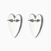 Серьги пластик &laquo;Сердце&raquo;, цвет серебро