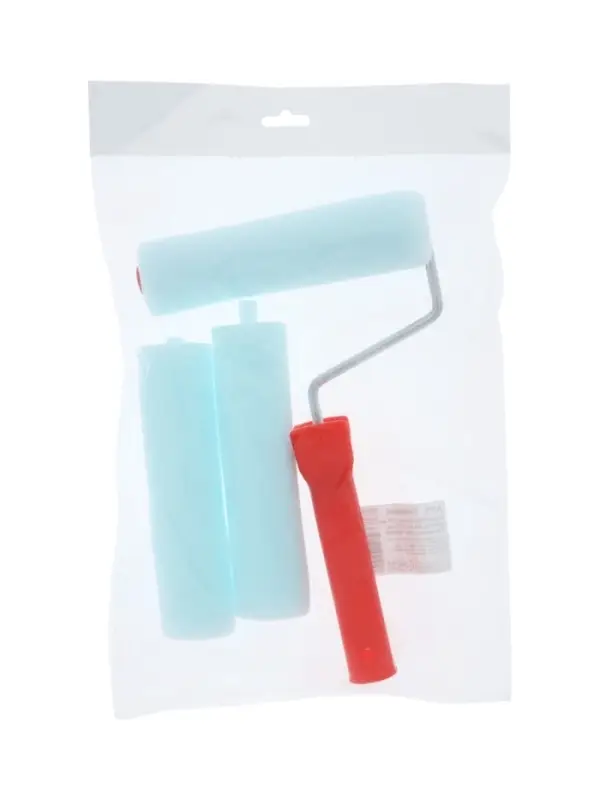 Валик ЛОМ, поролон, 150 мм, рукоятка d=6 мм, D=16 мм, 2 запасных шубки