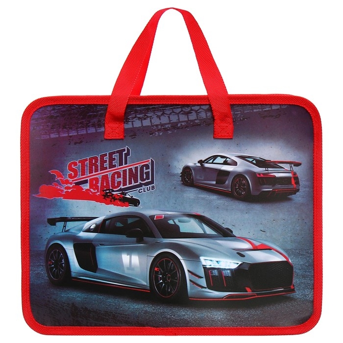 Папка с ручками пластиковая А4 Calligrata  Папка с ручками пластиковая А4 Calligrata "Машина серая", 32,2х25,6х7 см,