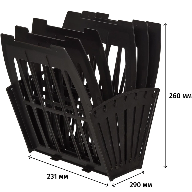 Лоток вертикальный Attache веер 5отделений 6секций черный
