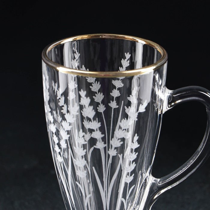 Кружка «Лаванда», стеклянная, 250 мл