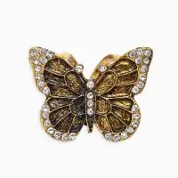 Кольцо для платка "Бабочка", цвет белый в чернёном золоте Кольцо для платка "Бабочка", цвет белый в чернёном золоте