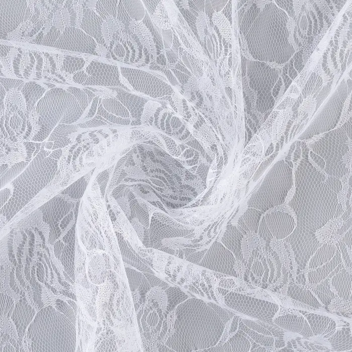Ткань для рукоделия, лоскут гипюра розы, белый, 150&times;160 см