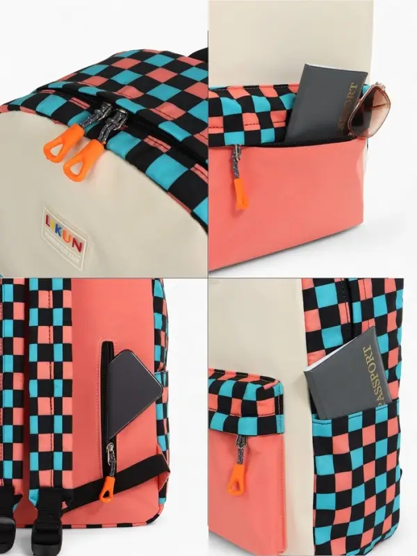 Рюкзак школьный на молнии, с карманами, размер 30&times;14&times;42 см, белый/розовый