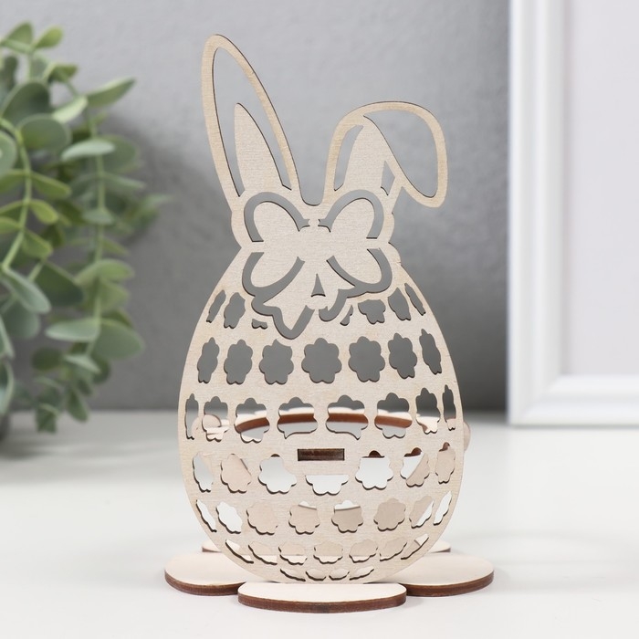 Подставка под яйцо Подставка под яйцо "Зайка" 8,8х8,8х14,5 см (набор 4 детали) белый