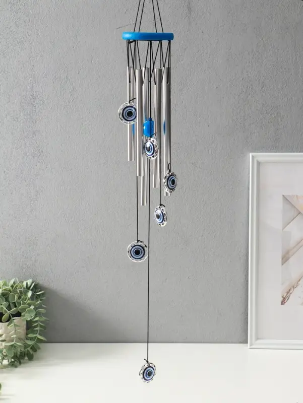 Музыка ветра &laquo;От сглаза&raquo;, металл, 5 трубок, глазки, 60 см