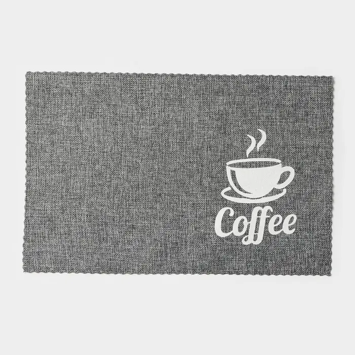 Салфетки сервировочные на стол Доляна Coffee, 4 шт., 44&times;29 см, серые