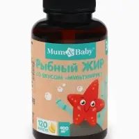 Рыбий жир для детей, вкус: фруктово-ягодный, 120 капсул