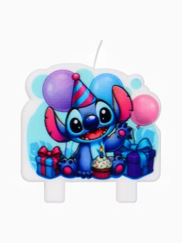 Свеча в торт 8×8 см, Стич Свеча в торт 8×8 см, Стич