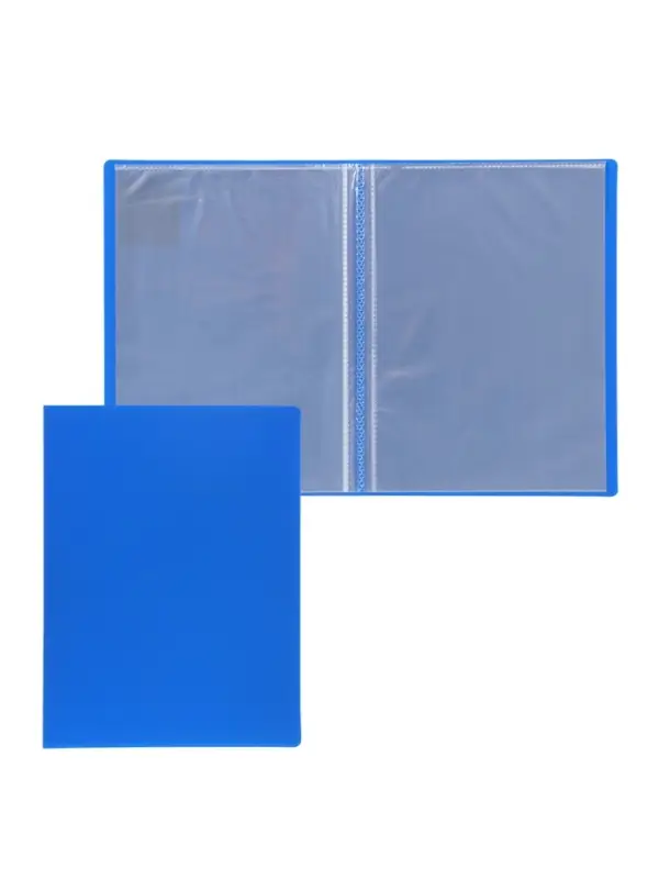 Папка с 20 вкладышами А5, 500 мкм, Calligrata, текстура &laquo;песок&raquo;, синяя