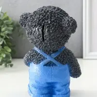 Копилка "Мишка в джинсах" серый, 19,5х13х11 см Копилка "Мишка в джинсах" серый, 19,5х13х11 см