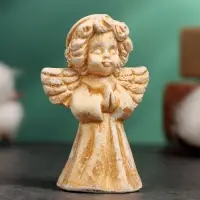 Фигурка гипс &laquo;Молящийся ангел&raquo;, позолота, 3&times;7&times;4.5 см