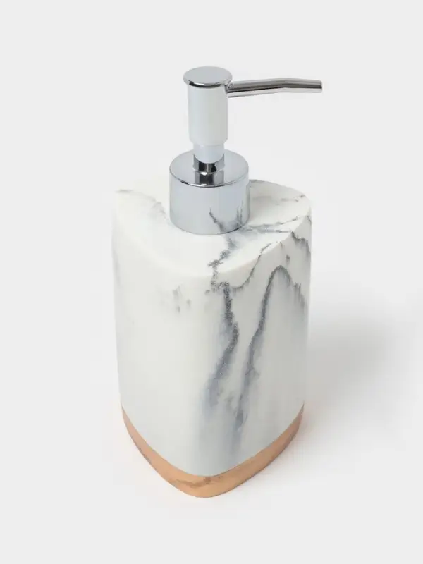 Аксессуары для ванной &laquo;Мрамор&raquo;, 3 предмета, мыльница, дозатор 230 мл, стакан, белые