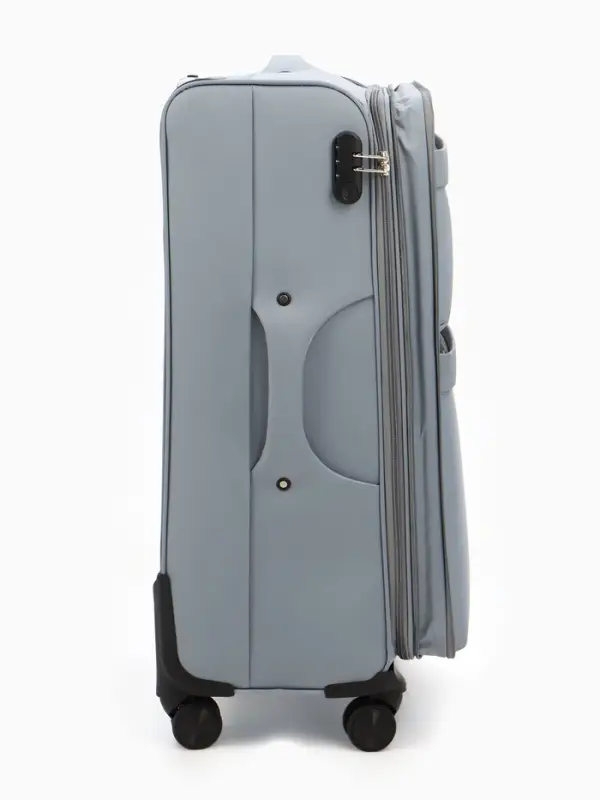 Чемодан на колёсах TEXTURA, кодовый замок, с увеличением, 47&times;30&times;78 см, 28", серый