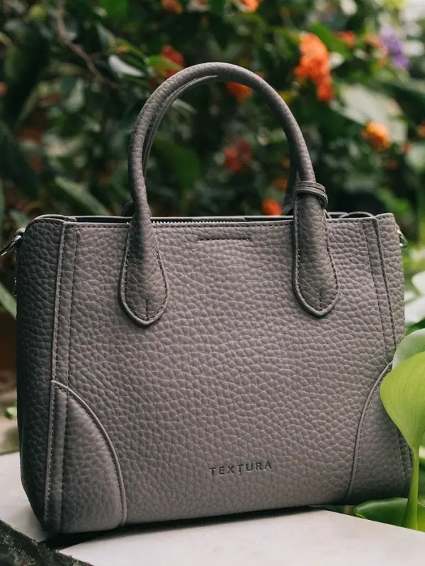 Сумка женская тоут TEXTURA на молнии, 25&times;7&times;21 см, однотонная, серая