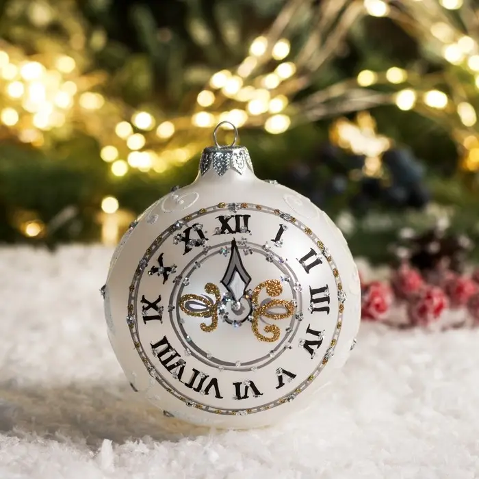 Шар новогодний  "Часы"  h- 8 см