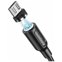 Кабель Borofone BX41, microUSB - USB, магнитный, 2.4 А, 1 м, PVC оплётка, чёрный