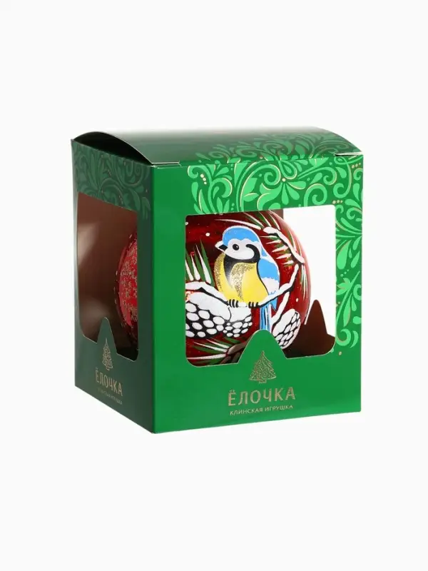 Ёлочный шар &laquo;Синичка&raquo;, новогодний, d=9.5 см