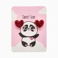 Серьги со стразами &laquo;Сердце&raquo; sweet love, цвет красный в золоте